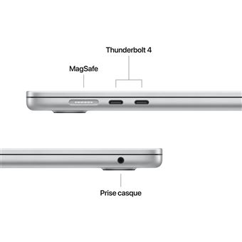 Apple MacBook Air 15'' 256 Go SSD 16 Go RAM Puce M4 CPU 10 cœurs GPU 10 cœurs Argent