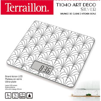 Balance de cuisine Terraillon T1040 Arts Deco Blanc et Argent