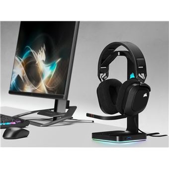 Micro-casque Gaming circum-aural filaire Corsair HS80 RVB Noir carbone