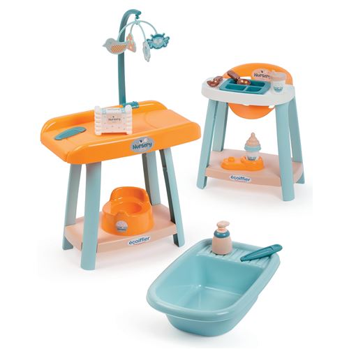 jouets ecoiffier - 2888 - nursery 3 en 1 poupon - j'eu d'imitaiton pour  enfants- dès 18 mois - fabriqué en france