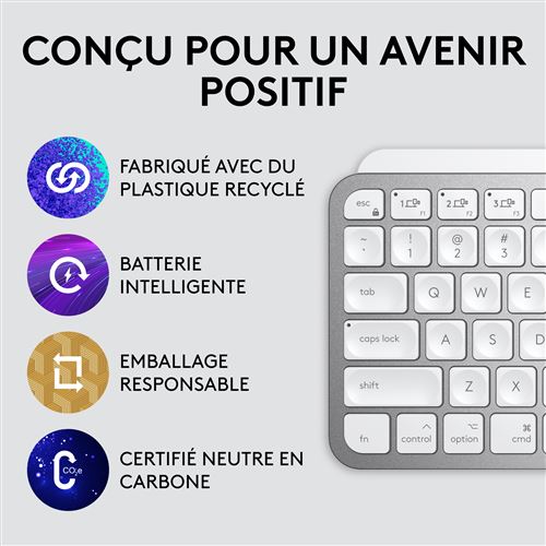 Clavier Azerty Sans Fil Mac, Rechargeable Et Rétroéclairé, Avec 3