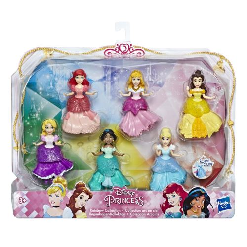 Coffret 6 Mini Poupées Disney Princesses Collection Arc-en-Ciel