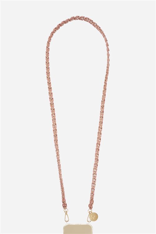 Chaîne de téléphone Lou camel et doré 120 cm - vue 3