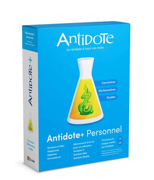 Logiciel Antidote+ Personnel Druide Antidote 11 + Antidote Web + Antidote Mobile 1 an pour PC ou Mac