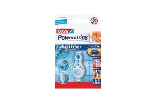 Tesa Powerstrips Pastilles Adhésives Large Waterproof, Blanc