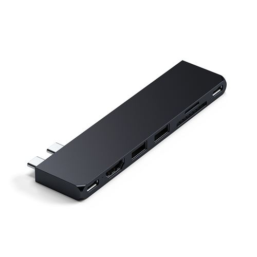 Adaptateur Satechi Pro Hub Slim pour MacBook Air M2 Noir et Bleu