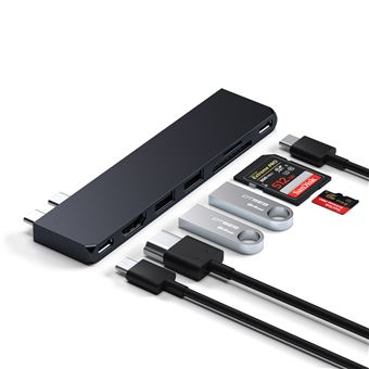 Adaptateur Satechi Pro Hub Slim pour MacBook Air M2 Noir et Bleu - Hub USB  - Achat & prix