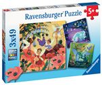 Puzzle enfant 3x49 pièces Ravensburger Licorne dragon et fée