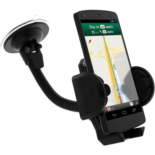 Avizar Support Voiture Smartphone Pare-Brise Bras flexible Orientable 360° Avizar Noir