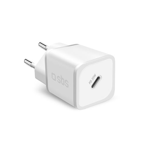 Chargeur secteur SBS GaN PD 20 W USB C Blanc