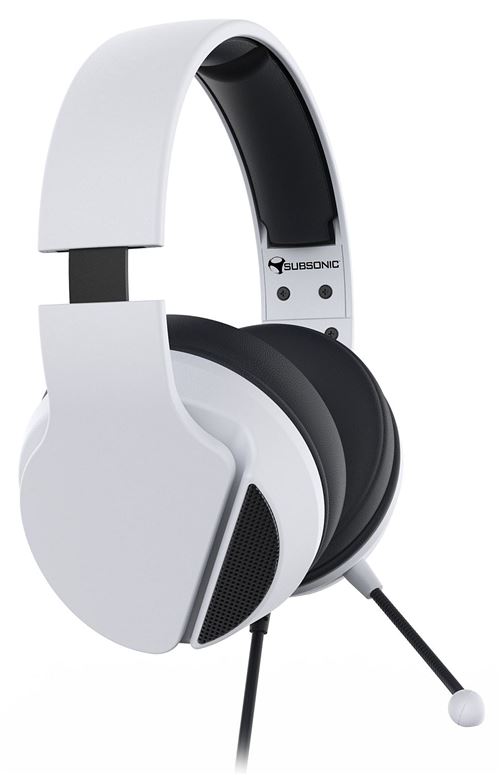 Micro Casque Gaming Filaire Subsonic pour console PS5 Blanc