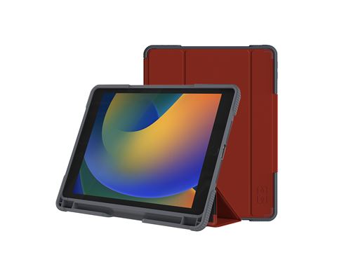 Folio Academy MW pour iPad 10.2 7ème génération 8ème génération 9ème génération 2019 2020 et 2021 Rouge