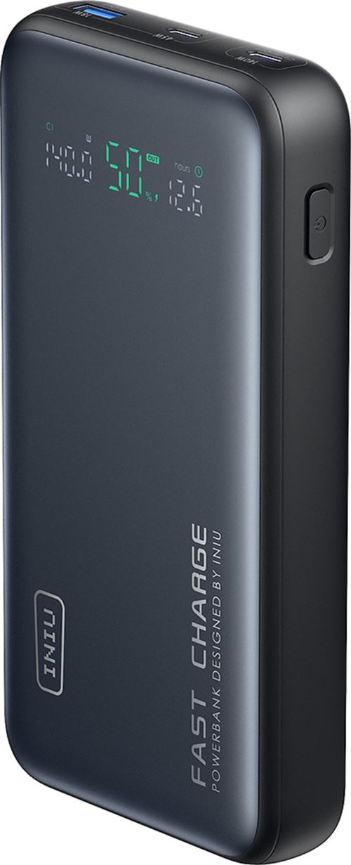 Batterie externe Iniu Powerbank 140 W Leopard Power avec 2 USB-C +1 USB-A 25000 mAh Noir