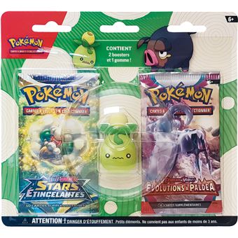 Carte à collectionner Pokémon BTS Gomme avec 2 boosters