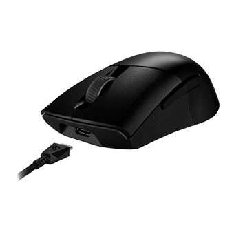 ASUS ROG Keris Wireless AimPoint - Souris - ergonomique - pour droitiers - optique - 5 boutons - sans fil, filaire - 2.4 GHz, USB 2.0, Bluetooth 5.1 - noir