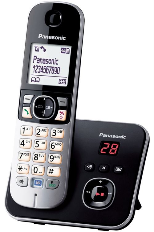 Panasonic KX-TG6821 Téléphones Sans fil Répondeur Ecran Noir