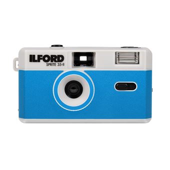 Appareil photo argentique compact 24x36 Ilford Sprite II Argent et bleu - Réutilisable