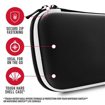 Sac de voyage Just For Games Stealth Premium pour Nintendo Switch/Nintendo Switch Lite Noir et Blanc