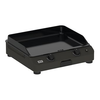 Plancha Eno Fusion 60 Gaz 2 brûleurs 5000 W Noir et Inox