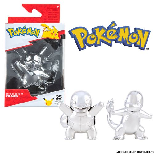 Figurine Pokémon argentée Collector 3-5 cm Modèle aléatoire
