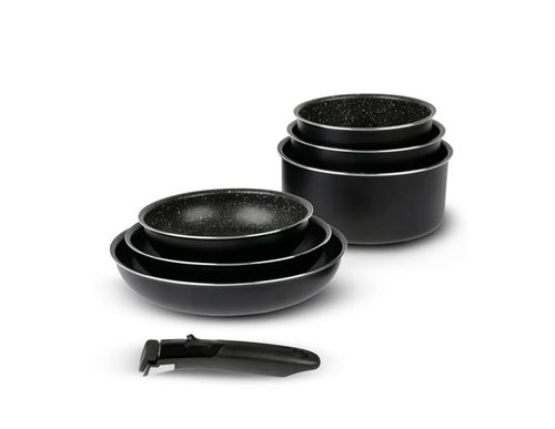 Batterie de cuisine Sitram Alu Presse 713496 7 pièces Noir