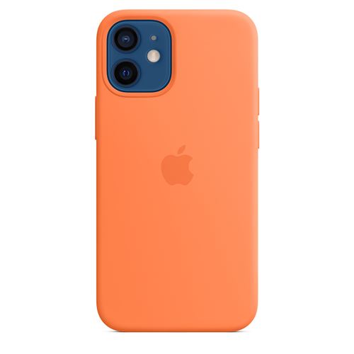 Coque en silicone Apple MagSafe pour iPhone 12 mini Kumquat