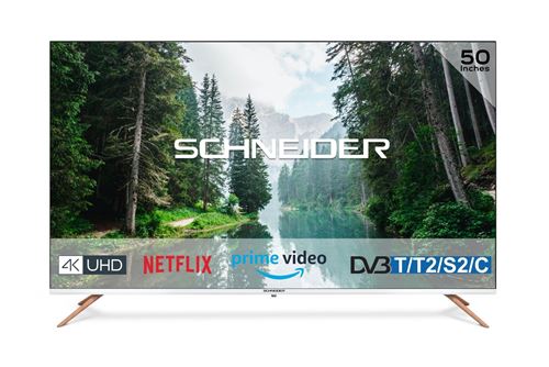 TV Schneider SC-50S1FJORD 50"""" 4K UHD Smart TV Blanc et noir - TV LED/LCD. 