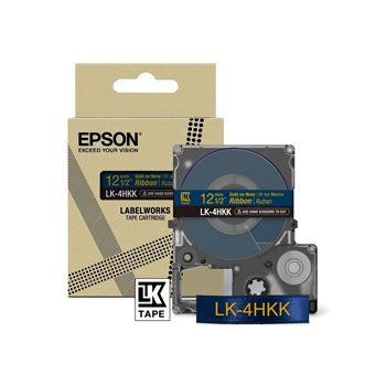 Cartouche d'encre Epson LK-4HKK pour LabelWorks LW-C410 et LW-C610 Or sur Marine - 1