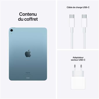 Apple iPad Air 10,9" Puce Apple M1 256 Go 5G 5ème génération 2022 Bleu