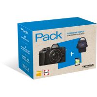 Pack Fnac Hybride Olympus E-M10 Mark II Boîtier Nu + Objectif M.Zuiko 14-42 mm f/1:3.5-5.6 II R Noir + Fourre-tout + Carte mémoire SDHC 8 Go