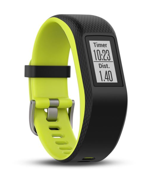 Bracelet de sport Garmin Vivosport Taille L Noir et citron vert avec GPS et cardio poignet