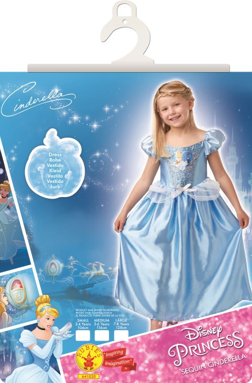 Costume classique Disney Sequin Cendrillon Taille S