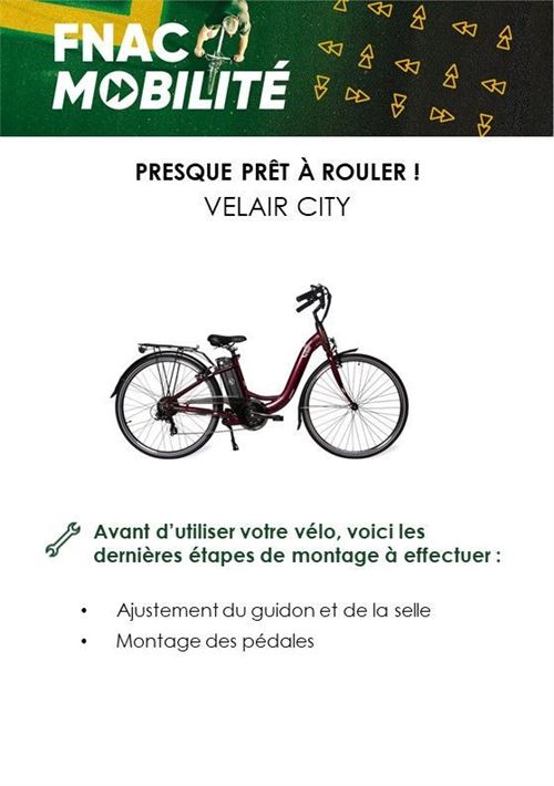 Velair VÃ©lo Ã©lectrique Fnac Vélo électrique Velair City 250 W