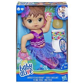 Poupon sirène Baby Alive Cheveux bruns