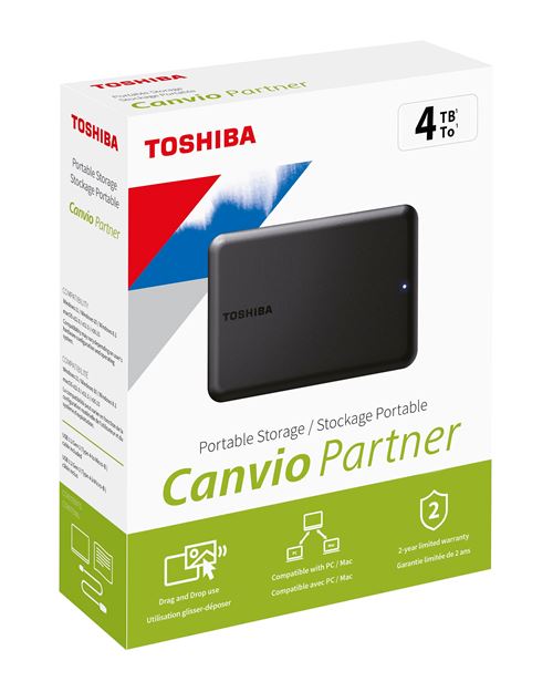 Disque dur externe Toshiba Canvio Partner 4 To Noir - Disques durs