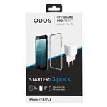 Pack Coque + Protection écran + chargeur secteur pour iPhone SE / 8 / 7 / 6 QDOS