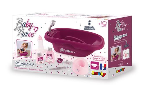 Set baignoire et accessoires Smoby Baby Nurse