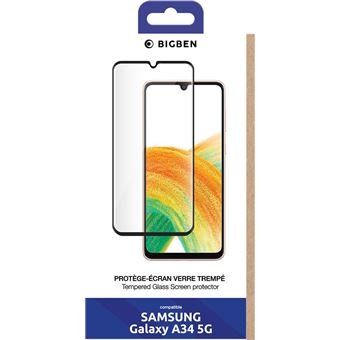 Verre trempé BigBen Connected 2,5D pour Galaxy A34 5G Transparent