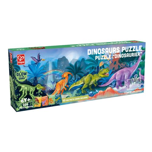 Puzzle 200 pièces Hape Dinosaures phosphorescent