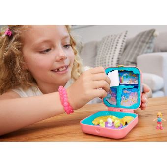 Polly Pocket – Coffret Secret Grotte De La Sirène – Mini Figurine, Accessoires Surprises Et Autocollants – Dès 3 Ans