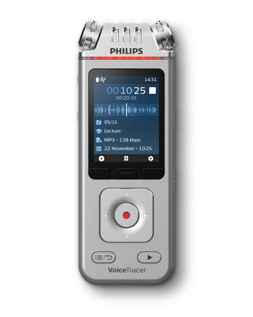 Philips Voice Tracer DVT4110/00 Diktiergerät Flash card Chrom, Silber