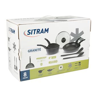 Sitram Kochgeschirrset 8 Stück Schwarz