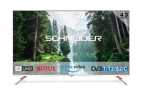 TV Schneider SC-43S1FJORD 43 4K UHD Smart TV Blanc et noir 2022