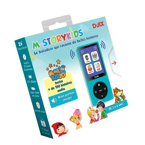 Lecteur audio vidéo MP3-MP4 Djix M-StoryKids Baladeur à histoires pour  enfants - D-JIX M-STORYKIDS