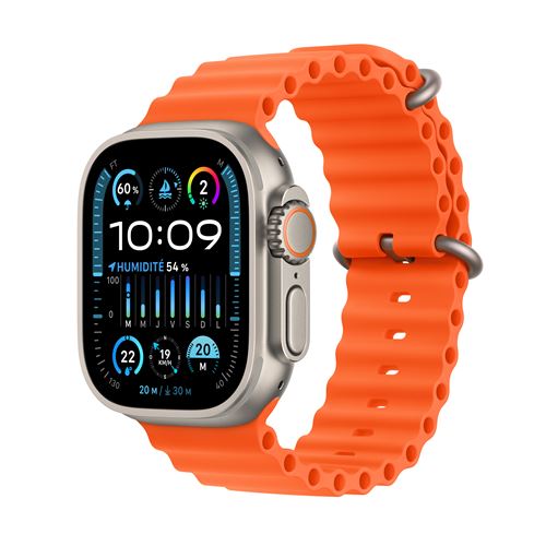 Apple Watch Ultra 2 GPS + Cellular Boîtier en Titane de 49 mm avec Bracelet Océan Orange