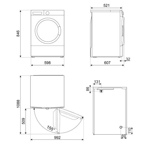Beko DRX823W sèche-linge Pose libre Charge avant 8 kg A++ Blanc | Leroy