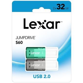 Pack de 2 clés USB Lexar JumpDrive S60 32 Go Noir et vert - 1