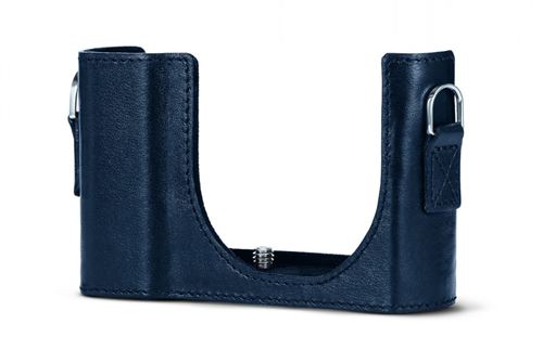 Etui Et Courroie En Cuir Leica Bleu Pour C-Lux