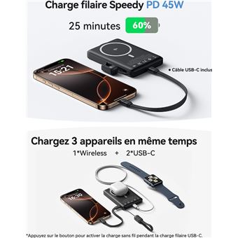 Station De Recharge Magnétique Pour Oukitel WP56 - Avec Câble USB Type C Et Micro USB