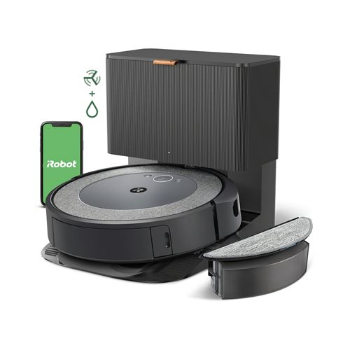 Aspirateur Robot Et Laveur Irobot Roomba Combo® I5+ I557840 Noir Et Gris